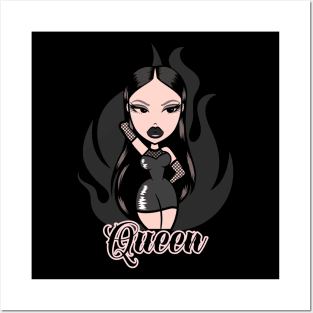 Queen Girl Doll - Black-Out Posters and Art